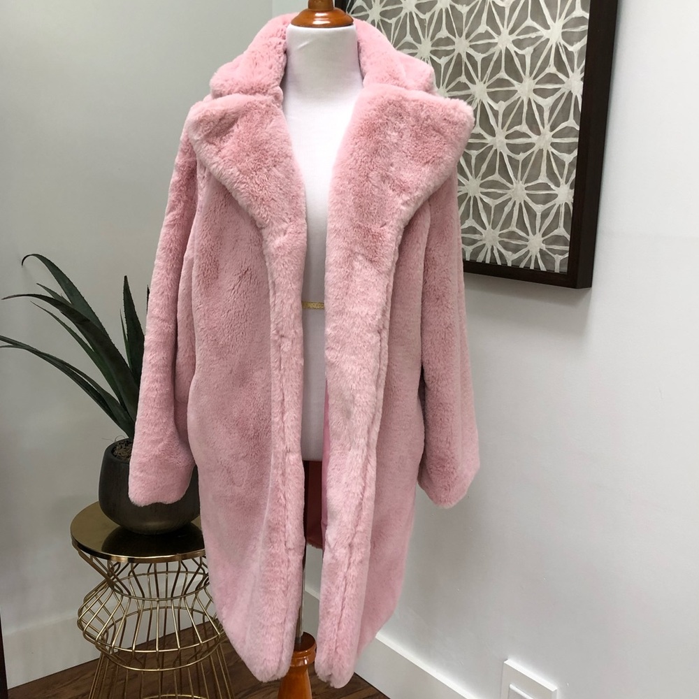 Pink Faux Fur Coat